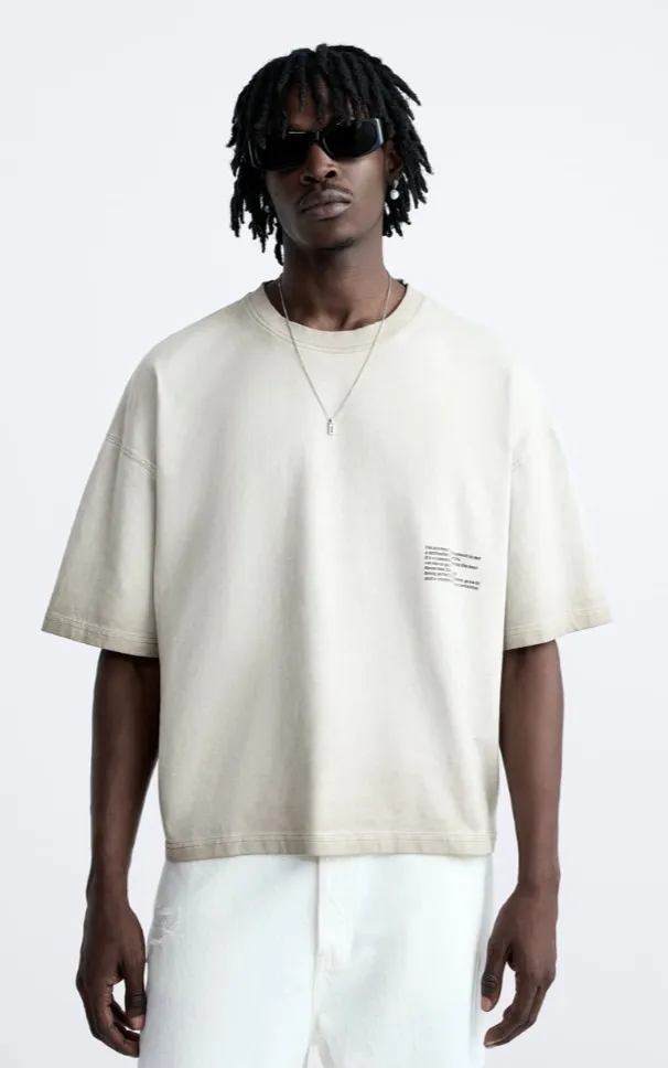 ZARA  |Cotton Short Sleeves T-Shirts