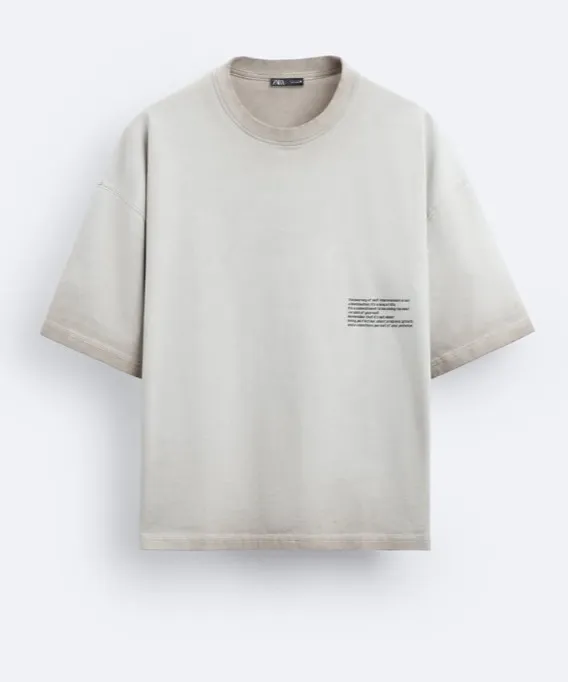 ZARA  |Cotton Short Sleeves T-Shirts