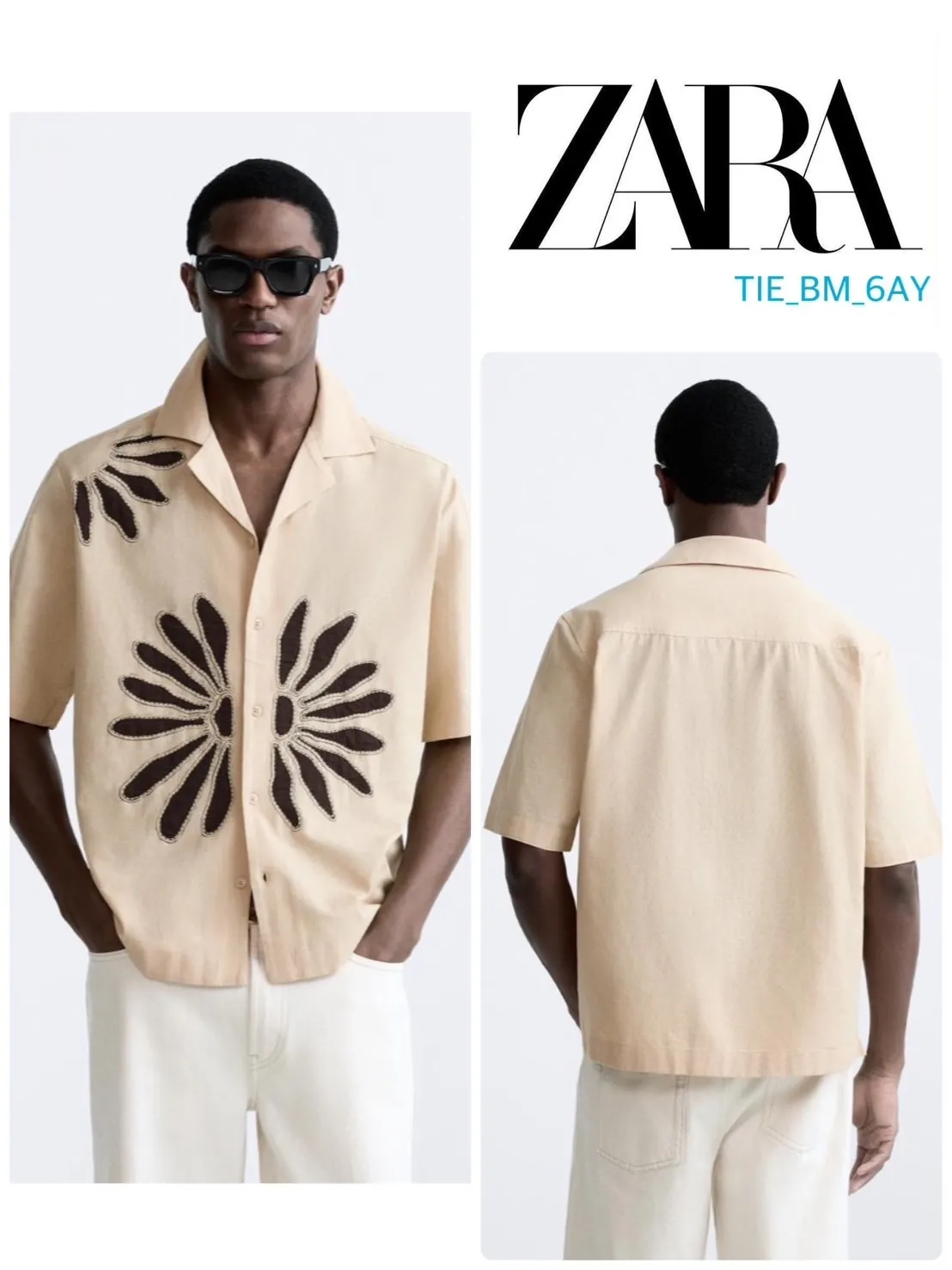 ZARA  |Linen Cotton Short Sleeves Shirts